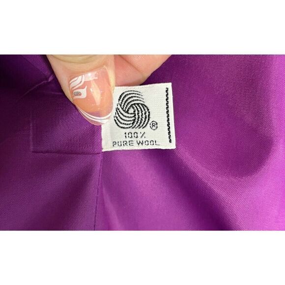 Vintage Christian Dior The Suit Womens Blazer Jacket Purple Size 8 Pure Wool USA - Picture 9 of 15
